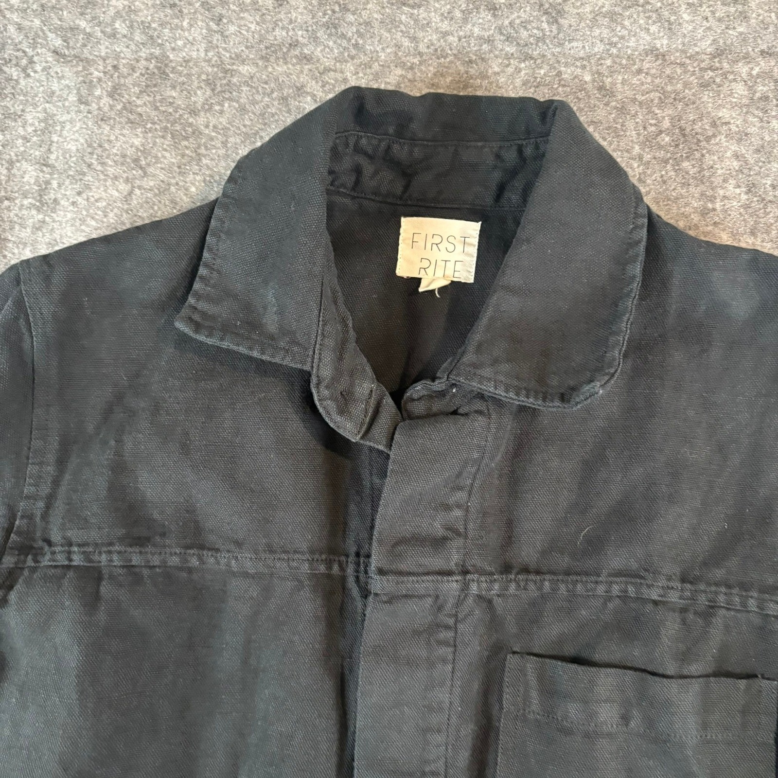 First Rite Black Work Jacket Small Chore Coat Lin… - image 2