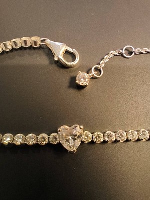 Pandora Sparkling Heart Tennis Bracelet 18cm | eBay UK