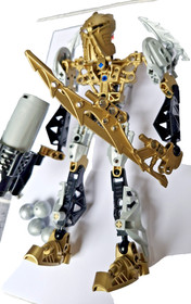 LEGO Bionicle Toa Ignika Spray Painted Flat Dark Gold with Zamor 4x and Blaster