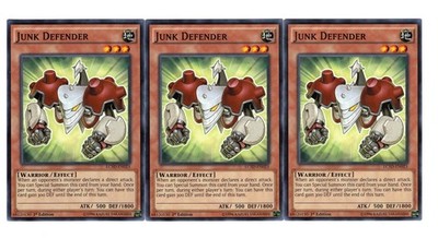Yugioh- 3X Junk Defender - Common - 1st Edition - LC5D-EN023 - Near Mint