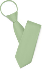 Pre Tied Adjustable Zipper Ties for Men 3.15" Womens Solid Color Sage Green