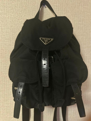 PRADA Black Nylon Mini Backpack PRADA Triangle Logo | eBay