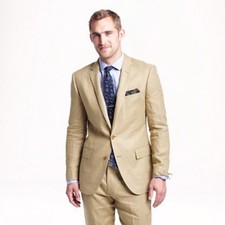 nwot J CREW Ludlow BAIRD McNUTT Sport-Coat Blazer Jacket 42R Linen Tan 2-Button