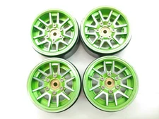 4x Treal 1.9" CNC Aluminum Beadlock Wheels for 1/10 RC Crawler TRX-4 Axial Green
