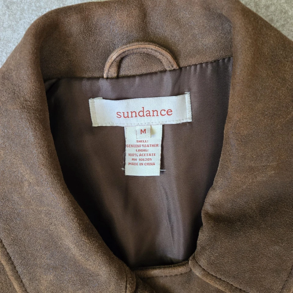 Sundance выветренной кожи бедра длина бушлат размер средний коричневый - Изображение 2 из 4