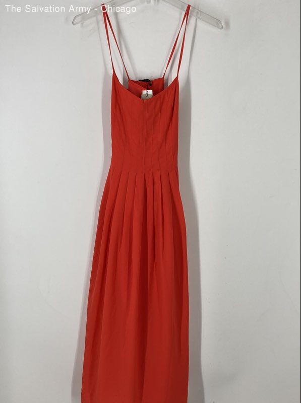 Banana Republic Factory Womens Red Sleeveless Back Zip Maxi Dress Size 00P