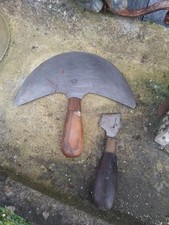 Couteau  Demi Lune et  polissoir ?  BLANCHARD outil ancien Métier du Cuir