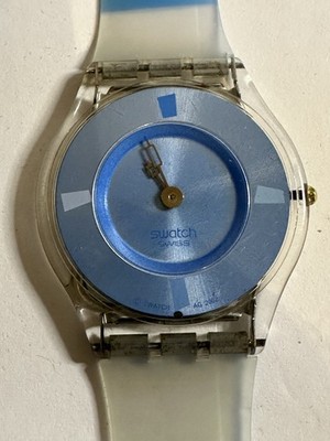 Swatch Skin Ultra Slim Uhr Bludablu Jelly Skin SFN105 2002 34mm neue Batterie