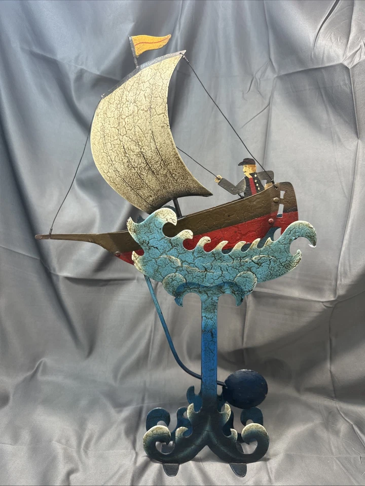 Modelos Auténticos Metal Equilibrio Cinético Péndulo Velero Montando Las Olas 23"H Foto 2 de 4