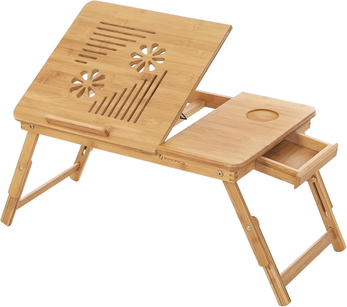 Scrivania Portatile Per Laptop Supporto Bambù Con Base Imbottita E Stand Per Smartphone E Tablet Techly Ica Tbl 102 55625 4 1