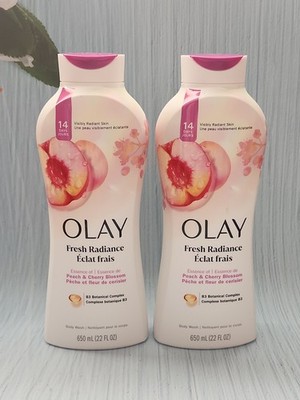 (Pack of 2) OLAY Fresh Radiance Peach & Cherry Blossom Body Wash, 22 fl oz