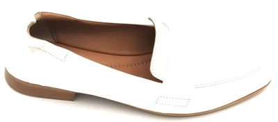 Oroscuro Bap Fasc. Mocassin À Point Cuir Blanc Élastique Semelle En Caoutchouc S - Photo 1/4