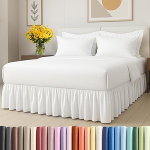 Bedskirt King Size Ruffle - 12 inch Drop Dust Ruffle Bed Skirt with Platform