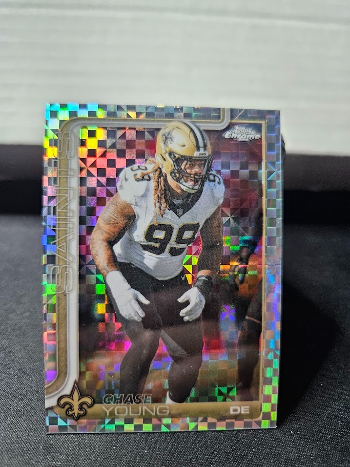 2025 Topps Chrome Football Xfractor Chase Young #220 Saints