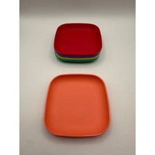 Tupperware Toys Vintage 4 inch Square Mini Plates Set of 5