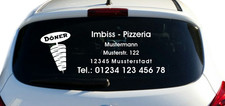 Döner Kebab Imbiss Werbung Autobeschriftung Aufkleber Heckscheibe KFZ 80 cm