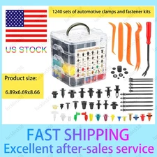 Car Retainer Clips Auto Fasteners Push Trim Clips Pin Rivet Bumper Kit 1240Pcs