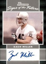 2007 Bowman Signs of the Future Zach Miller Rookie Autograph Card. rookie card picture