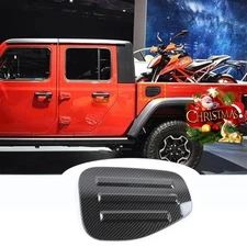 Filler Fuel Door Tank Gas Cap Cover Trim for Jeep Gladiator JT 18+ Carbon Fiber