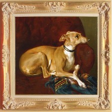Hand Painted Vintage Whippet Greyhound Dog Oil Painting Reproduction Animals Art Hand Painted Vintage Whippet Greyhound Dog Oil Painting Reproduction Animals Art