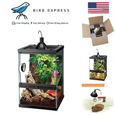 11Gal Glass Reptile Terrarium Kit for Small Tropical Arboreal Reptiles Amphibian