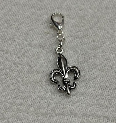 Fleur de Lis charm Silver tone