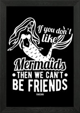 Mermaid Mermaid diving fis Framed Wall Art Poster Canvas Print Picture