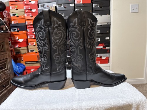 Justin Boots Men's Size 8.5D Black Leather Model #1409 Brand NEW +Tag - Picture 7 of 17