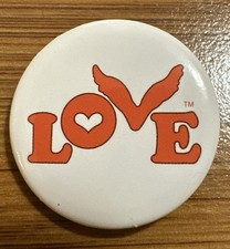 Coldplay Chris Martin Love Logo Button Lapel Hat Pin Badge Orange New