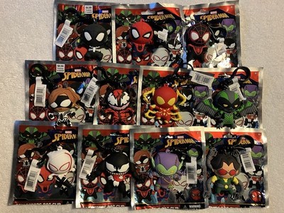 Marvel Figural Collectors Bag Clip Spider-Man X11 Complete Set w