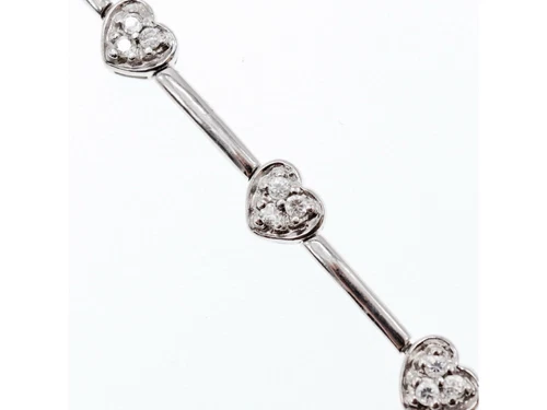 VALENTINO BRACCIALE ARGENTO 925 ZIRCONI "CUORI" MISURA 7 IN