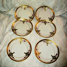 Antique Nippon WA Pickard Dessert Plates Set ...