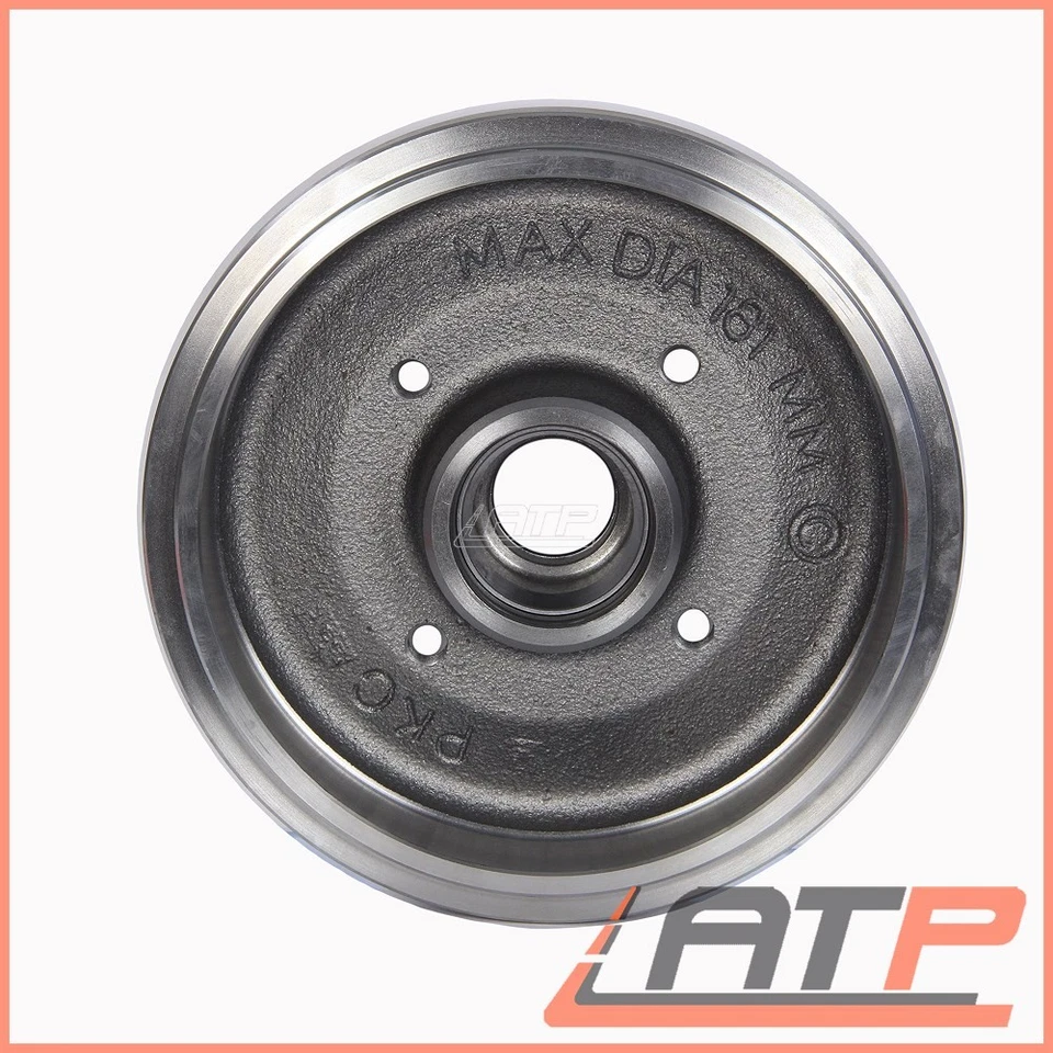 2X ATE BRAKE DRUM SET Ø180 REAR FOR VW JETTA MK 1 2 79-92 SCIROCCO 53 74-92 - Image 3 of 4