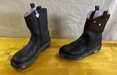 Dr. Martens Unisex Women's 5 / Men's 4 Bex Heart P-O Boot Pink Hearts Black VGC