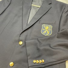 Vtg Lauren Ralph Lauren Mens Lion Crest Blazer Sz 42R Navy Gold Buttons Nautical