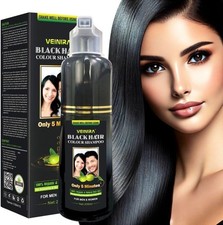 VEINIRA Black Hair Colour Shampoo For Men & Women, No ammonia 200ML Bottle pack