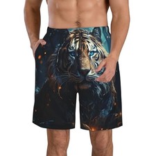 Hawaiian Shorts Men's Swim Trunks Pockets Mesh Lining Beach