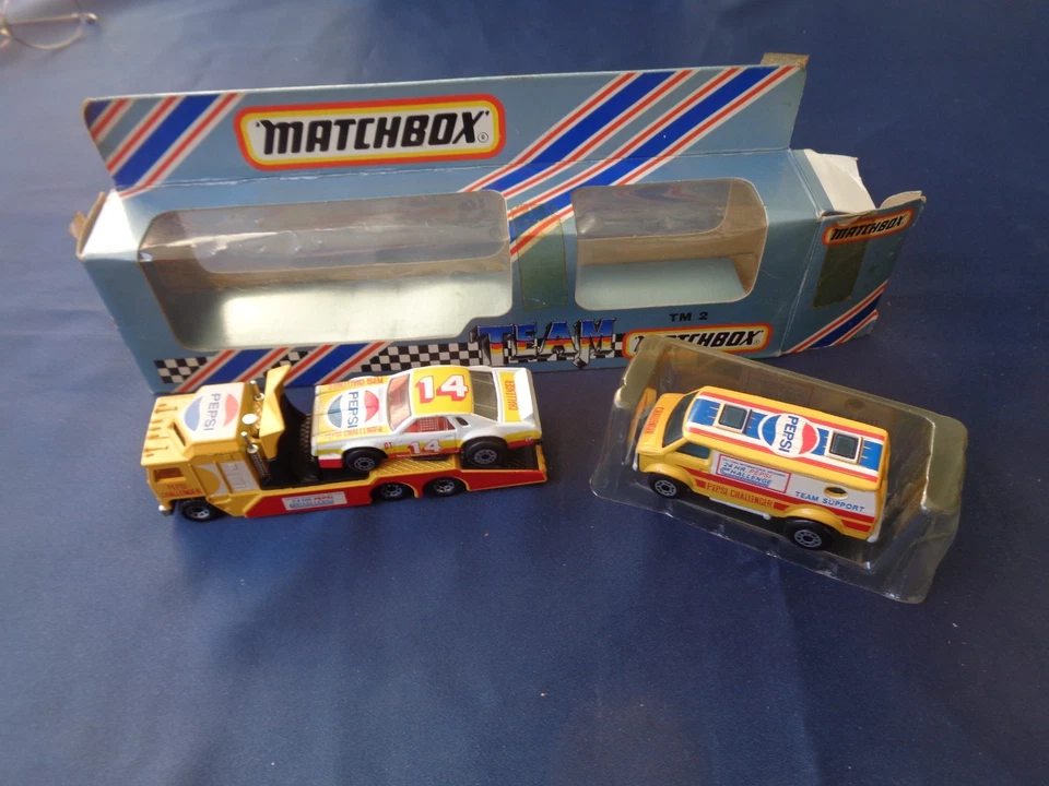 MATCHBOX TEAM TM 2 PEPSI 24 HR CHALLENGER TEAM SUPPORT 1984 - Immagine 2 di 4