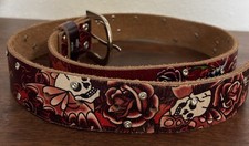 Vintage Ed Hardy Love Kills Slowly Belt Skulls Roses Rhinestones Y2K Size 29  