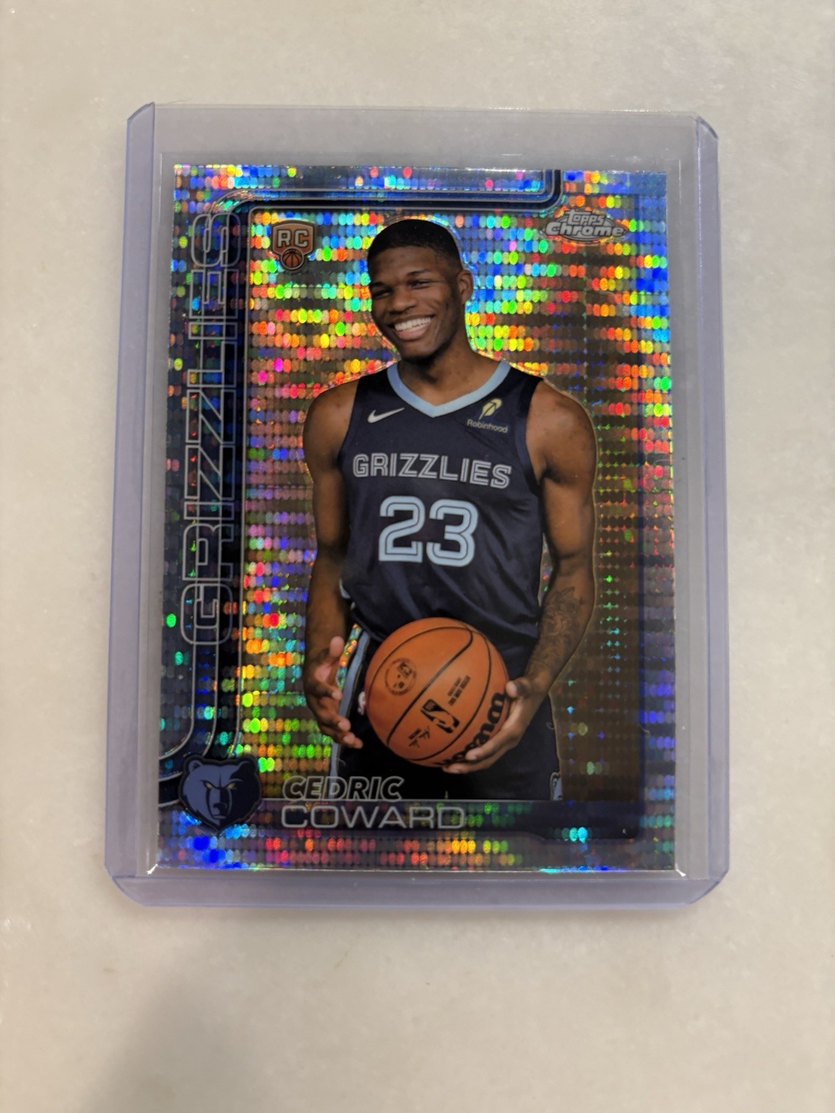 2025-26 Topps Chrome Cedric Coward Pulsar Refractor RC #261 Memphis Grizzlies