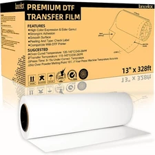Lancelot Premium DTF Transfer Roll Film 13" x328ft A3+ Double-Sided Matte