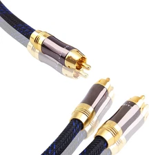 Dual Shielded od 8.0mm 1 Rca Male To 2 Rca Male Audio Cable Rca Yadapter Subwo