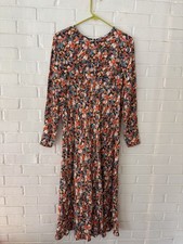 BODEN Crew Neck Midi Floral Tea Dress Long Sleeve Cottagecore SIze US 10P NWT
