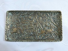 Alte Zierschale aus Bronze,Le Verrier Frankreich" Jagd im Mittelalter"