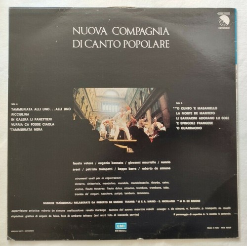 Nouveau Compagnie Canto Populaire LP Li Sarracini Adorano 1974 Emi 064-18026 NM - Imagen 2 de 6