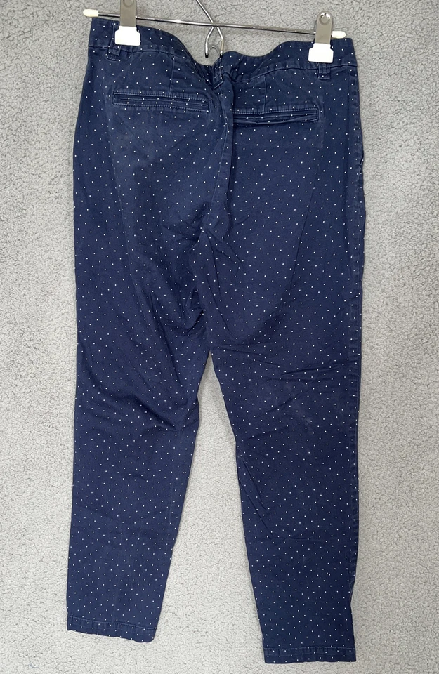 Maison Jules  Lou Lou Pants Women’s  Medium Blue Polka Dot Twill Crop mid Rise - Image 4 of 4