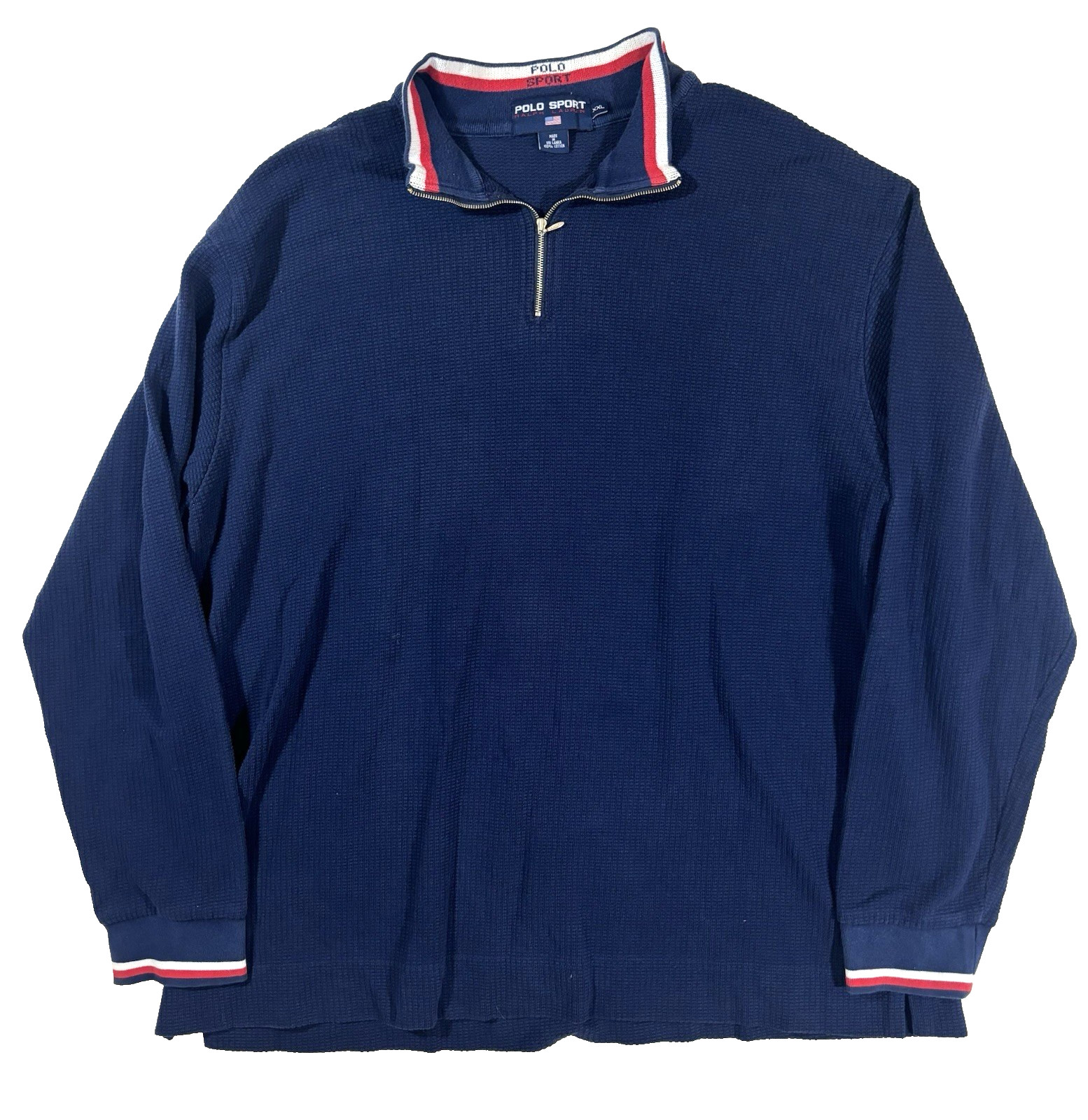 vintage Y2K Polo Sport Ralph Lauren 1/4 shirt pullover textured cotton XXL