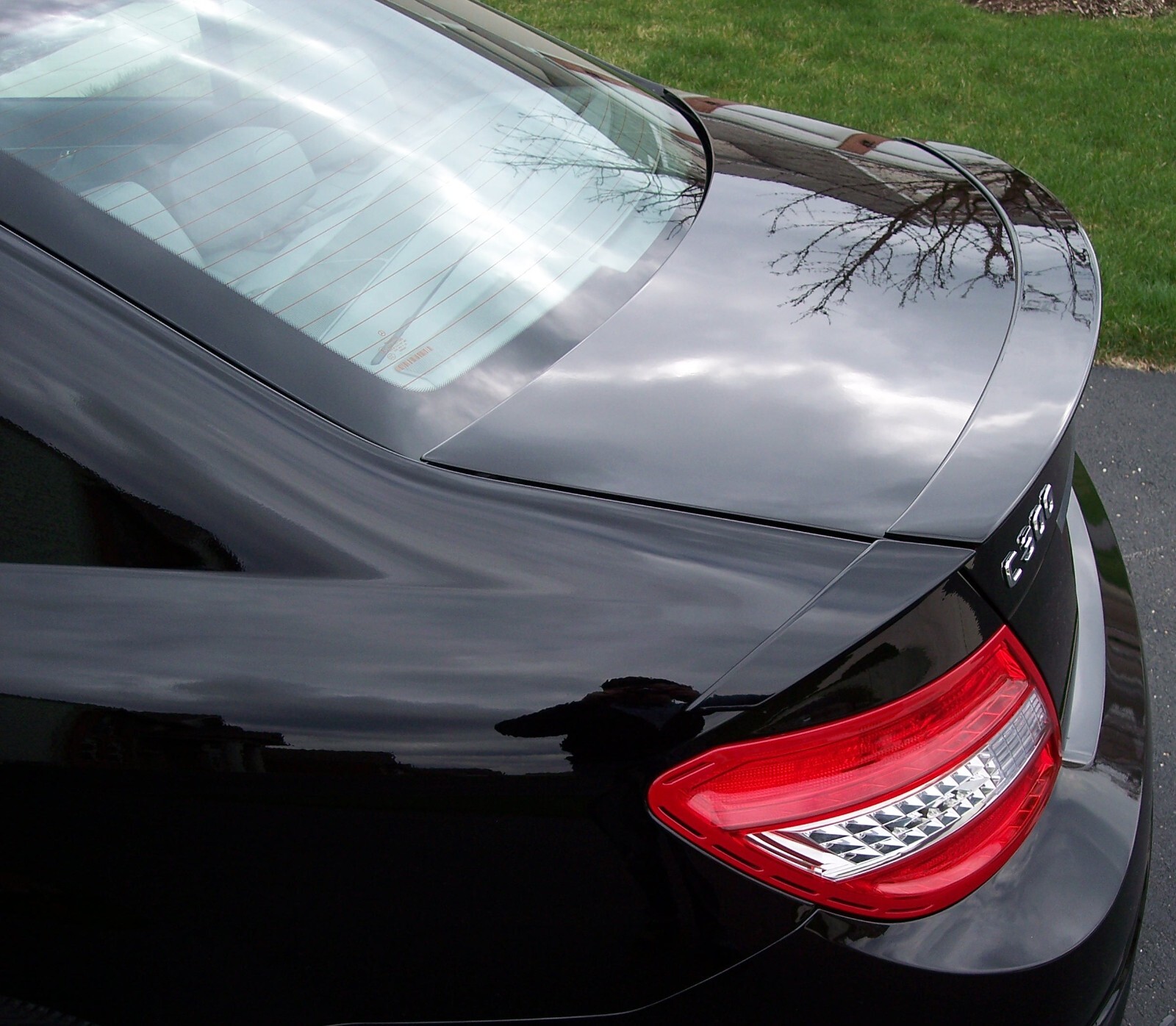 Mercedes C-Class W204 Sedan 08-14 3pc Brabus Color 775  Silver Trunk Spoiler