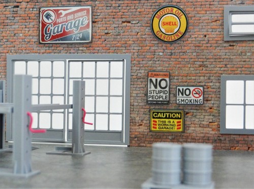 DIY Two-floor brick garage service Scale 1:43 Diorama model kit Car display - Picture 11 of 16