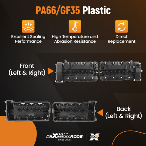 Engine Valve Cover Set for BMW 545i 550i 645Ci 650i 745i 745Li 750i X5 4.8L - Picture 3 of 11